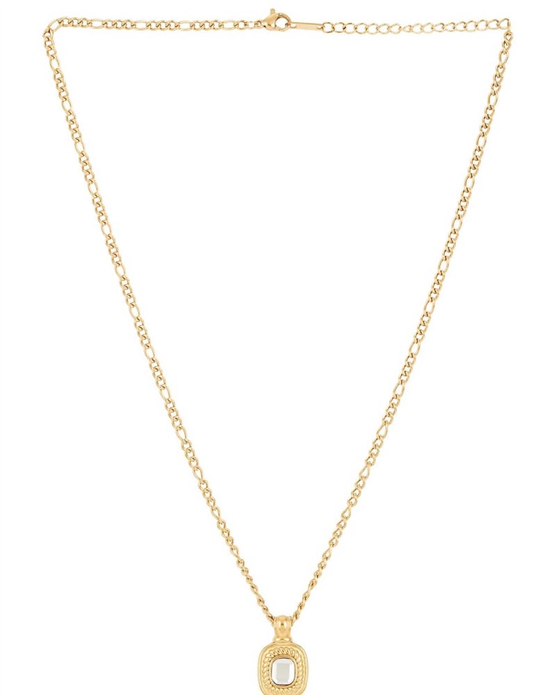 Front of a size O/S Women'S Todd Necklace in Clear/Gold in Clear/Gold by Petit Moments. | dia_product_style_image_id:330973